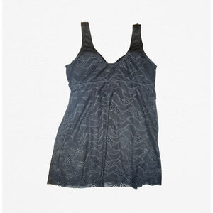 Black Lace Tankini Swimsuit Dress